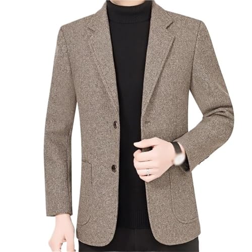 Men's Knit Brown Two Button Slim Fit Blazers Autumn Business Casual Fashion Sport Coat Suit Jacket2