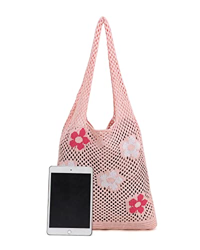 Image of ENBEI Beach Bag Crochet Tote bag for Women,Aesthetic Boho Large Bag,Foldable&Lightweight,Shopping,Beach,Travel,Daily Use