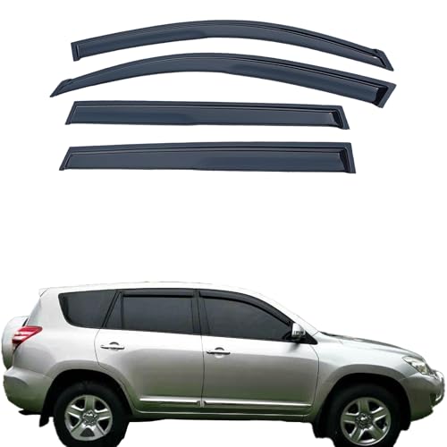 Tape On Window Visors Rain Guards Compatible with 2006-2012 Toyota Rav4,Side Vent Window Deflector Exterior Rain Guard Shade,Weatherproof,UV Resistant,Easy Installation, Enhanced Airflow & Style