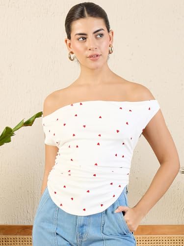Image of Uptownie Women Top | Stretchable Cowl Neck Ruched Design | Sleeveless & Knitted Fabric for Casual Soft & Comfortable