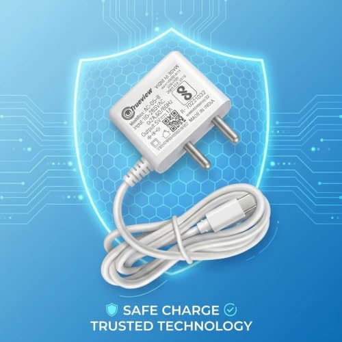 Image of Trueview 5V 1A Power Adapter for CCTV Camera | BIS Certified | 2.1mm DC Pin | 1 Meter Cable | AC to DC Adapter | White