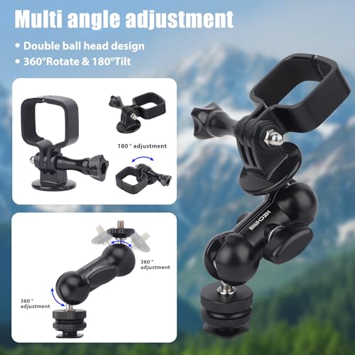 Mechrig Cold Shoe Mount Expansion Adapter for DJI Osmo Pocket 3,Ajustable 360°Ball Head for DSLR Hot Shoe Mount,Vlogging and Dual Camera Setup - image 5