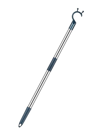 Asunflower Retractable Reach Pole, Telescopic Pole with Hook Utility Reaching Stick