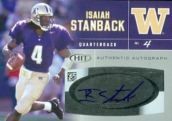 Autograph Warehouse 62090 Isaiah Stanback Autographed Football Card Washington 2007 Sage Hit Rookie No. A14