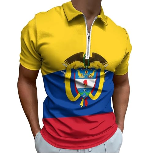 Polo slim fit jaune à manches courtes et col en V pour homme