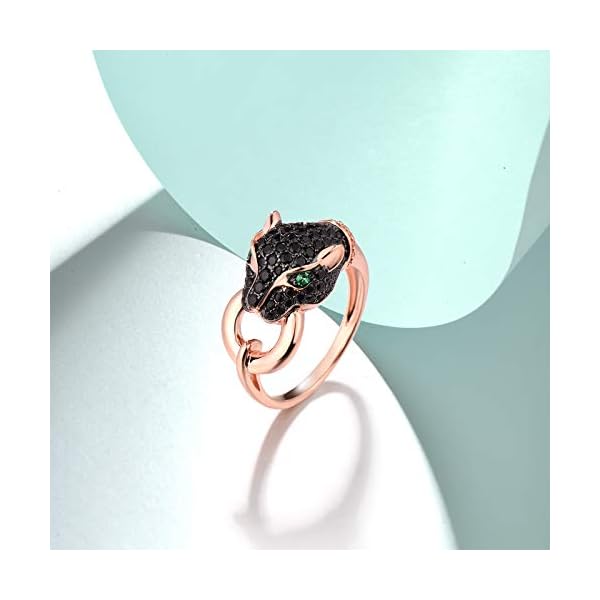Santuzza-Panther-Ring-925-Sterling-Silver-Leopard-Rings-Cubic-Zirconia-Green-Spinel-Jaguar-Jewelry Santuzza Panther Ring 925 Sterling Silver Leopard Rings Cubic Zirconia Green Spinel Jaguar Jewelry (7, Black)