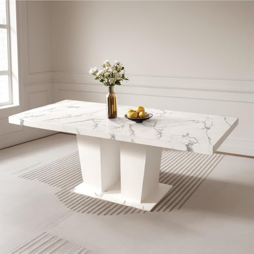 Aimerive Modern Extendable Dining Table Set for 6-10 People 78"