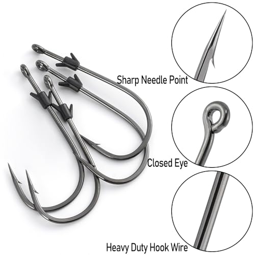 Hameçons de pêche à l'eau douce Dr.Fish Neko rig double ardillon 4/0