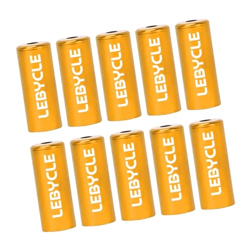 STARTIST 10 個 自転車ブレーキケーブルエンドキャップ アルミ合金 5mm 軽量 マウンテンバイク メンテナンス ライディング ポータブル サイクリングキャップ, 黄色