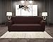 1 Piece- 3 Seater Sofa Slipcover Polyester Spandex Jacquard Fabric Stretchable, Home Hotel/Motel, Resort, Rentals and Commercial use, Fits Back of Furniture from 72 to 92 inch Wide, Chocolate Color