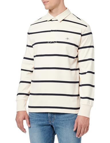 GANT Heavy Rugger Polo Homme manche longue coton rayé classique