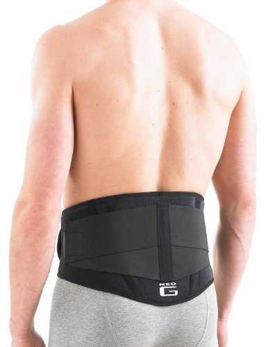 Neo G Back Brace with Power Straps - Support For Lower Back Pain, Muscle Spasm, Strains, Arthritis, Injury Recovery, Rehabilitation - Adjustable Compression - Class 1 Medical Device - One Size - Black
