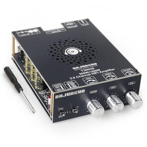 Image of T300HS 2.0 Channel 600W Bluetooth Power Amplifier Board, TPA3255 Chip, Vehicle Amplifier with Bluetooth /AUX /USB Inputs for DIY Speaker