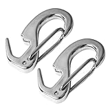 Stainless Steel Spring Hook Snap Hook Proof Heavy Duty Spring Clip for Marine Industrial Household Hanging Tools 65mm 2 Pack