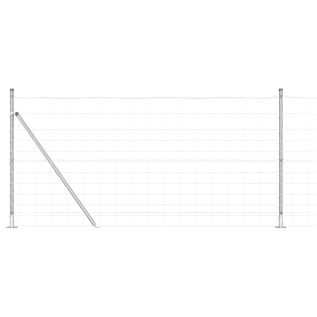 Galvanized Steel Fence Post 25 x 1.2 m Outdoor Garden Barrier Heavy Duty Corrosion Resistant Rectangular Fencing Kit for Yard Terrace Perimeter Security with Concrete Posts 11 Pack