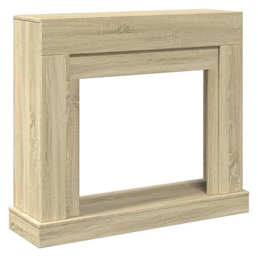 vidaXL Borde de Chimenea en Madera Ingeniería Roble Sonoma 100x30x87,5 cm - Envolvente y Repisa