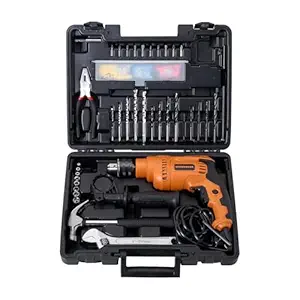 WORKPEDIA Cord Drill Tool Kit with Electric Impact Drill DLID550, 550W, Chuck 13mm, 3000 RPM, 48000 BPM and Home Essential Tools/Accessories