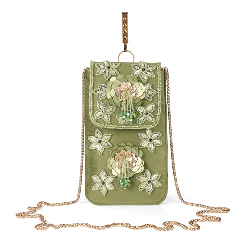 Image of J I ACCESSORIES Velvet Saree Clutch Mobile Pouch Waist Clip Ladies Purse Gift For Women