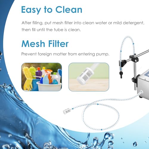 Hanchen Liquid Filling Machine 5-3500ml Bottle Filler Machine Electric Digital Control Diaphragm Pump with Anti-drip Nozzle for Perfume/Essential Oil/Juice One Year Warranty