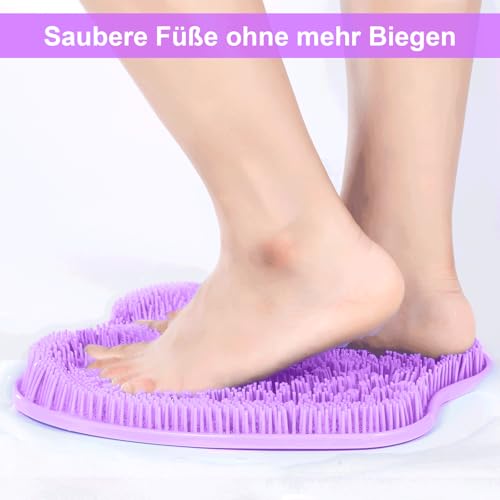 BESKAR Fußwäscher Bath Massage Pad mit Rutschfesten Saugnäpfen, Dusche zum Reinigen der Füße und Peeling, Fußpunkte Reflexzonenmatte zur Entspannung 2