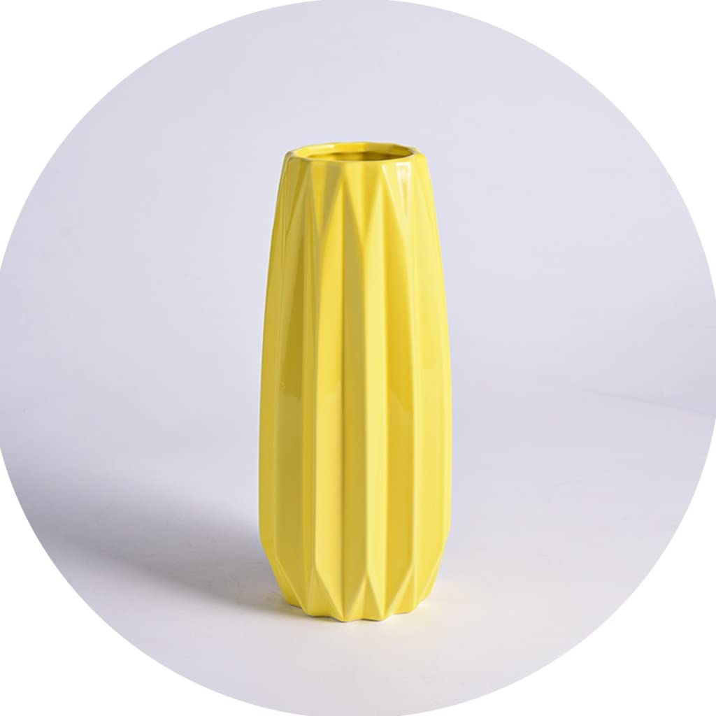 Vases en céramique de bureau jaune pour centre de table de mariage élégant