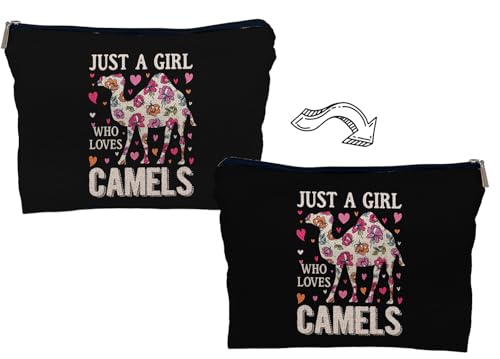 Camel Makeup Bag Cosmetic Bags for Women, Camel Gifts for Girls, Gifts for Camel Lovers, Just a Girl Who Loves Camels Small Makeup Cosmetic Bag for Purse4
