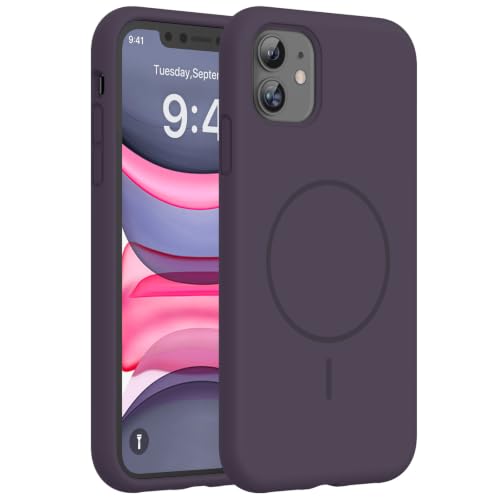 Image of Miracase Silicone & Magnetic for iPhone 11 Phone Case, Dark Purple