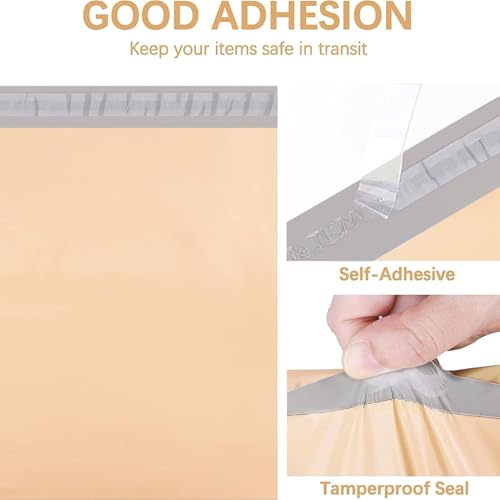 Image of Metronic Poly Mailers 10X13 1200Pack, Strong Adhesive Shipping Envelopes for Clothing, Waterproof Shipping Bags for Small Businesses, Flexible Mailers Poly Bags Packages Bags, Champagne