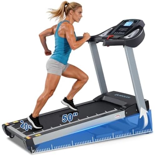 BORGUSI 15% Auto Incline Treadmill with Bluetooth Speaker, 20" Wide