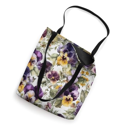 Bolso tote con estampado de acuarela de flores silvestres y pensamientos miniatura 2