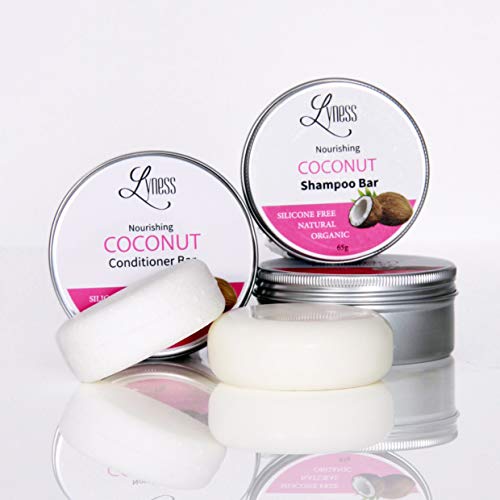 Lyness Coconut Shampoo & Conditioner Bar Set | Eco-friendly & Sustainable | No Plastic | Clean Ingredients | No SLS