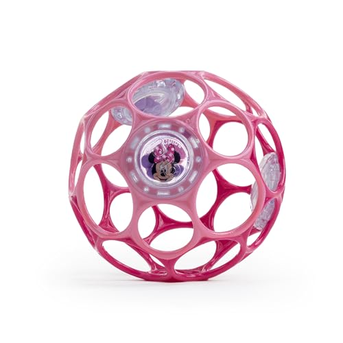 Image of Disney Baby Minnie Mouse Oball Easy Grasp Rattle Along Buddy Infant Toy in Pink, Age Newborn and up