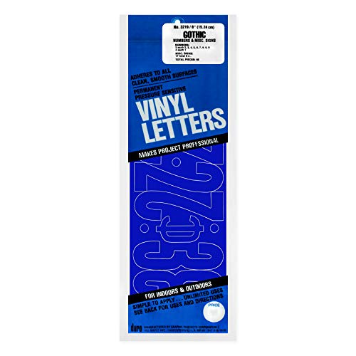 Duro 6-inch Gothic Vinyl Numbers Set, Blue
