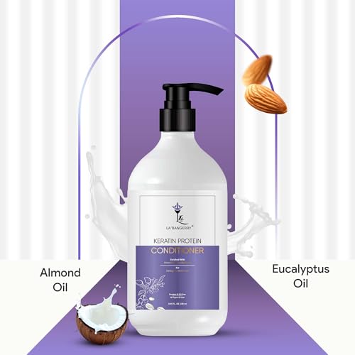 Image of LA'BANGERRY Keratin Protein Conditioner - Strengthening & Repair Formula for Damaged, Dry & Frizzy Hair | Smooth, Soft & Nourished Hair Care - 250ml (Pack of 2)