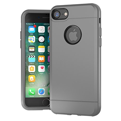 iPhone 7 Case, Hybrid Modern Slim Textured Grip Cell Phone Case for Apple iPhone 7 (2016) (Gray)