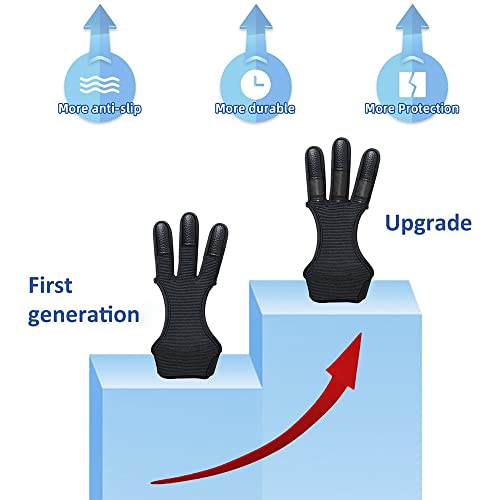 Image of Seektop Archery Gloves Shooting Hunting Leather Three Finger Protector