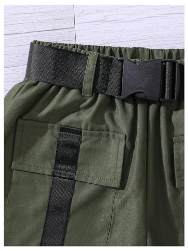 Image of SweatyRocks Girl's 3 Piece Outfits Short Sleeve Crop Top and Camisole with Cargo Shorts Set Multicolor 9Y
