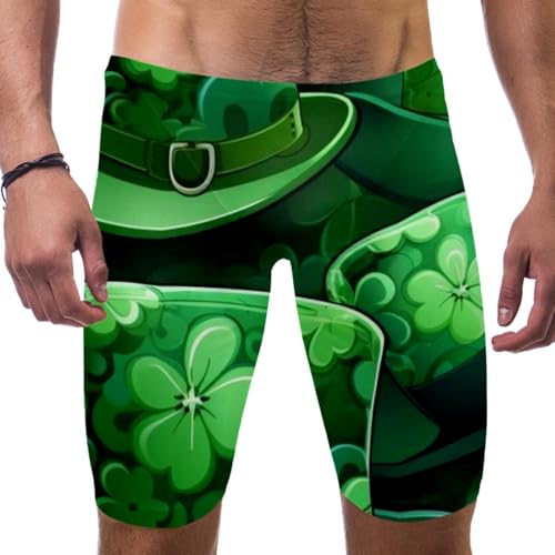 St Patrick's Day Swimsuit for Men & Boys,Competition Lap Swim Suit, Square Leg Endurance Training Multicoloured
