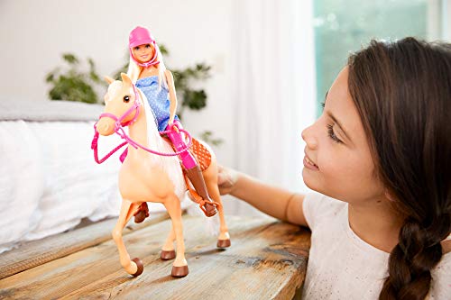 Barbie FXG94 FXH13 Pferd mit Mähne und Puppe mit beweglichen Knien & FWV17 FWV15 - Reise Ken Puppe mit Rucksack und… – Bild 4