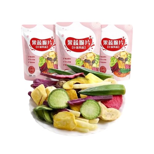 Mckona - Gefriergetrocknete Obst & Gemüse-Chips 300g (3×100g) – Gesunder Snack, Zuckerfrei & Vegan