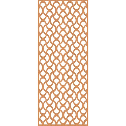 Image of Resort Decorative Pierced Fretwork Wood Wall Panels, 21 3 /8 inchW x 54 3 /8 inchH x 1 /4 inchT, Cherry