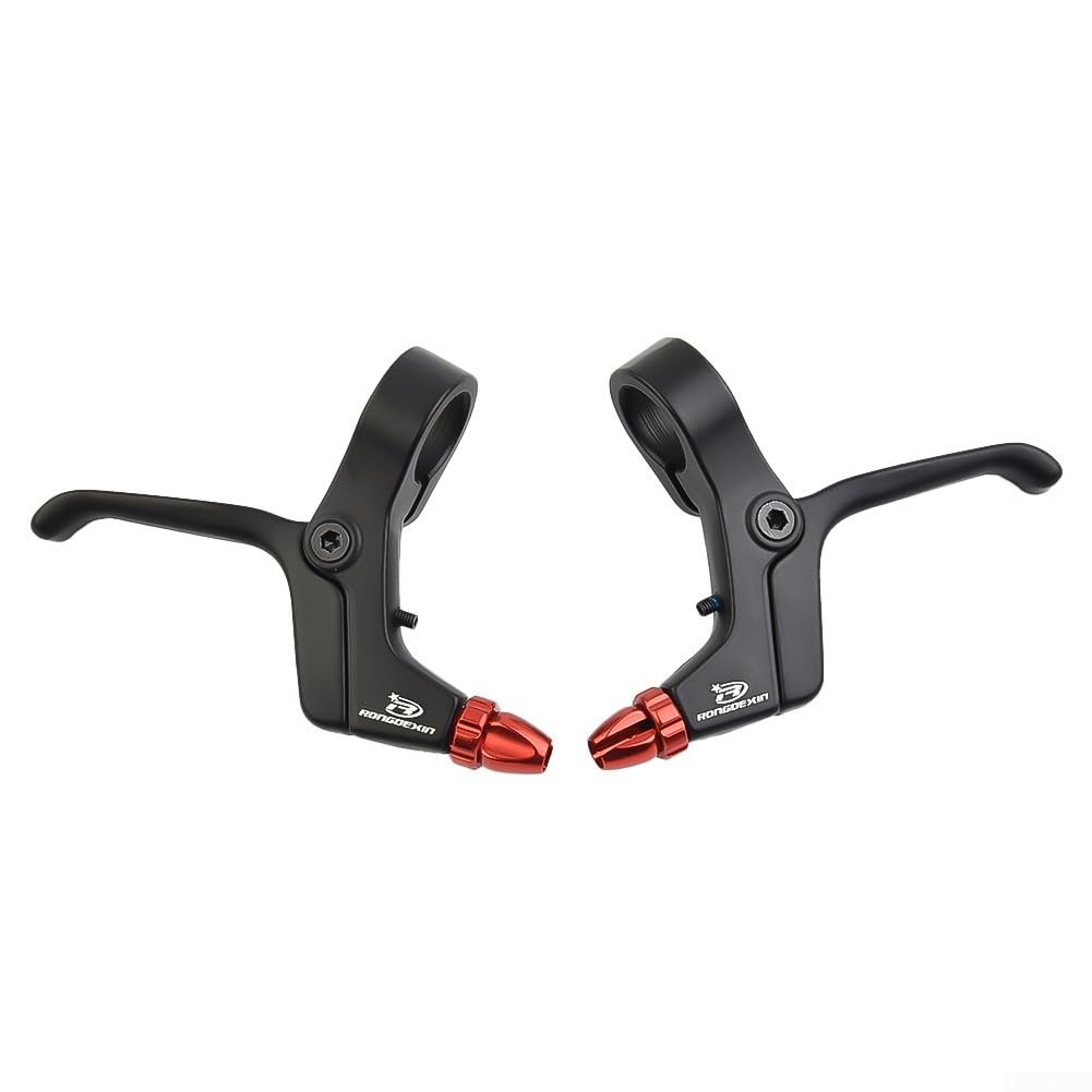 CRIDENG 2Pcs Bicycle Brake Levers, 2 Finger Reliable Aluminum Alloy Brake Levers for MTBs, Kids' Bicycles Effortless Braking, Mechanical Disc Brakes(Red)