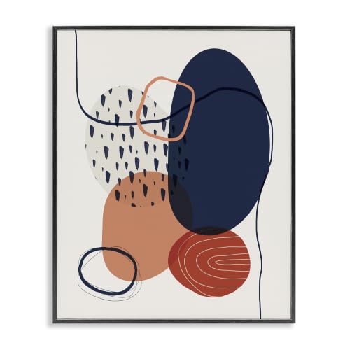 Bold Geometric Circles Abstract Lines, 24 x 30 Inch Framed Giclée Print