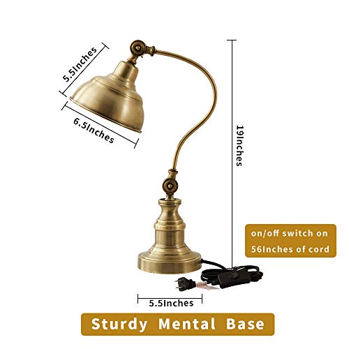 Melunar Brass Desk Lamp, Adjustable Table Lamp thumb #5