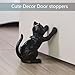 LUKYTME Book Ends for Shelves Decorative, Cast Iron Heavy Duty Bookends for Heavy Book, Unique Cute Cat Bookend for Home/Office Decor, Antique Classic Black 2PCS