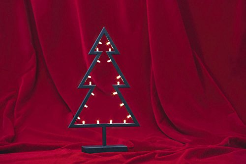 Preisvergleich Produktbild Merxx Standsilhouette Tanne mit 20 LED's, batteriebetrieben, mit Timer, innen, schwarz