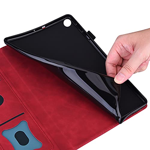 Case for Lenovo M10 Plus 3rd Gen 10.6 inch Tablet 2022 Folio Stand Shell Cover PU Leather Protective Multi-Angle Viewing Card Holder fit Lenovo Tab M10 Plus 3rd Gen 10.6 Inch,Red