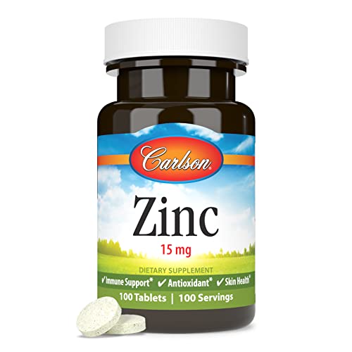 Carlson Labs Zinc, 15mg, 100 Tablets
