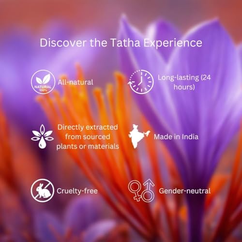 Image of Tatha Luxury Kesar /Saffron Attar Original| 100% Natural Saffron Strands| Kesar Chandan Roll-On for Women & Men Long Lasting| Warm, Spicy Aroma| Ideal Gift |6 ML Pack| Kesar Attar Without Alcohol