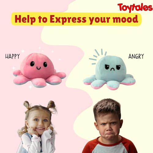 Image of TOYTALES Reversible Octopus Plushie Soft Toy for Kids | Cute Adorable Stuffed Animal | Flip Inside-Out Plush Soft Toy for Baby Boys & Girls | Ideal for Birthdays & Special Occasions (Multicolour)